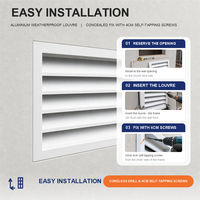 Grille de ventilation extérieure encastrée en aluminium pour l'admission et l'évacuation de l'air frais, résistante aux intempéries, pour systèmes CVC