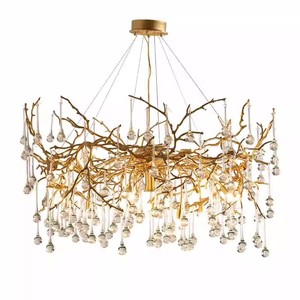 <span class=keywords><strong>Lustre</strong></span> Créatif de Designer en Cristal pour Salle à Manger, Style Luxe Léger Français, Branches de Cuivre, Ambiance Haut de Gamme pour Villa - Product Image 5