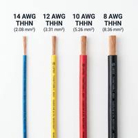 Cable Eléctrico Industrial de Cobre Libre de Oxígeno de Alto Rendimiento, con Aislamiento de Nylon Suave, 600V THHN THWN-2, 14-6 AWG