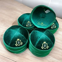 Kippa juive en velours italien de haute qualité, brodée, fabriquée sur mesure, chapeau religieux de luxe pour cérémonie de mariage, vente en gros