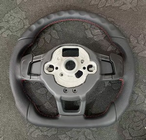 Volante Deportivo de Cuero Línea <span class=keywords><strong>R</strong></span> para VW <span class=keywords><strong>Golf</strong></span> 5-8 GTI/GTD Amarok T6-T7 Polo - Product Image 2