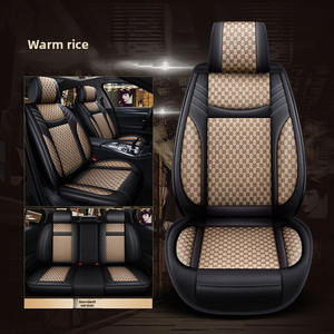 Housse de siège de <span class=keywords><strong>voiture</strong></span> universelle en cuir et lin, durable, adaptée à toutes les saisons, couverture complète de l'avant, couverture partielle de l'arrière - Product Image 3