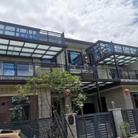 Pergola de jardin extérieure personnalisée avec toit transparent quatre saisons, véranda en verre, panneaux de verre pour balcon, véranda en verre