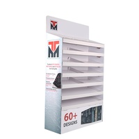 Présentoir en carton ondulé pour tapis de nettoyage d'armes à feu, 7 niveaux avec en-tête de marque pour affichage en point de vente de magasin de vente au détail d'armes à feu