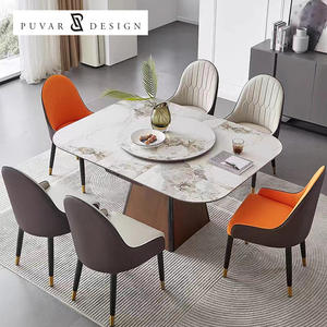 <span class=keywords><strong>Table</strong></span> de meubles de salle à manger de maison nordique dalles de roche rectangulaires blanches <span class=keywords><strong>Table</strong></span> à manger extensible multifonctionnelle moderne de 6 places - Product Image 5