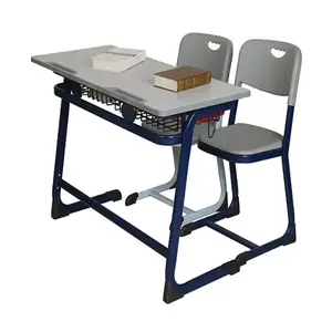 थोक कक्षा डबल छात्र डेस्क और कुर्सियों पर्यावरण के अनुकूल स्कूल के फर्नीचर