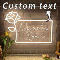 Neonawall Enseigne néon personnalisée avec nom Rose pour planificateurs de mariages, LED USB à intensité variable, pour vitrine de boutique de mariages, décoration murale et professionnelle