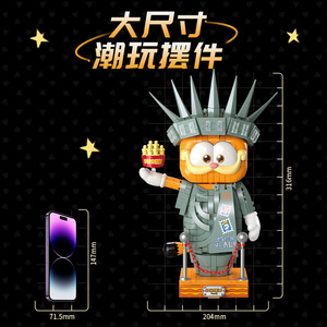 GANRAKU Garfield Family <b>Building</b> Block Set 850PCS Funny Vacation Garfield Cat Figure Brick Toy Collectible Cartoon <b>Model</b> for Dis - Product Image 5