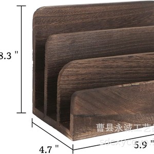 Office <b>Organizer</b> Desktop <b>File</b> Holder Natural Wood Color Rectangle Standing Type YC-568223 - Product Image 2