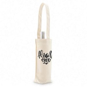 Sac de transport pour bouteille en toile de coton robuste, vierge, avec logo personnalisé - Product Image 5