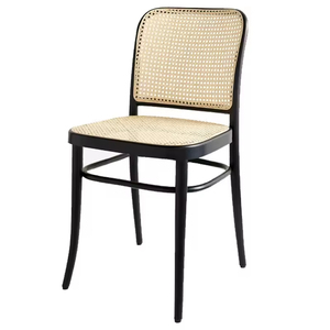 Sedia Moderna Scandinava Retrò in Legno Massello e Rattan per Sala da Pranzo, Caffetteria, Tè, Piccoli Appartamenti, Comoda Arredamento per Soggiorno - Product Image 4