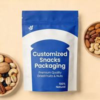 Sacs à fermeture éclair personnalisables et recyclables en gros, imprimés en héliogravure, de qualité alimentaire, refermables, pour noix, raisins et fruits secs