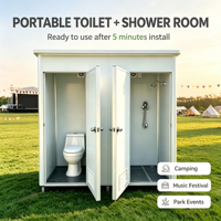 Cabine de toilettes préfabriquée portable, mini-maison, toilettes de camping, douche, siège de toilette, toilettes à la turque, salle de bain mobile