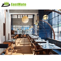Set ristorante moderno moderno personalizzato tavolo da pranzo in legno massello e sedia doppio divano laterale opzionale per Hotel o caffetteria Bar