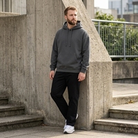 Sweat à capuche streetwear épais coupe oversize et carrée 400 g/m² en coton brossé, service d'impression de logo personnalisé OEM 50 pièces