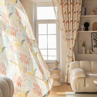 Tela de Cortina Transparente Estampada 100% Poliéster, Diseño de Hojas Hawaianas, Tela para Cortinas con Estampado Botánico, Venta al Por Mayor