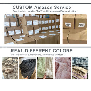 Sang Trọng Chất Lượng Hàng Đầu Dày Chăn Hàn Quốc Chồn Lớn Bong Bóng Thỏ Chăn Nặng Vua Kích Thước Tie Dye Brown <span class=keywords><strong>Faux</strong></span> <span class=keywords><strong>Fur</strong></span> Chăn Cho Mùa Đông - Product Image 2