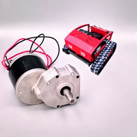 Motor Gear Brushed Magnet Permanen 12V 24V 48V 350W 600W 800W 40rpm dengan Torsi 19.1Nm, Rating IP65, untuk Mesin Pemotong Rumput Remote Control Komersial