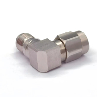 Adaptador Coaxial RF de Alta Frecuencia SMA-JWKEG, Conector de Onda Milimétrica de Precisión, Macho-Hembra, Ángulo Recto, DC-18GHz, Acero Inoxidable