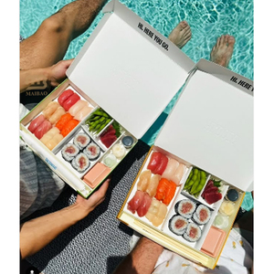 Boîte d'emballage alimentaire en papier jetable pour Sushi, carton blanc imprimé sur mesure pour Restaurant écologique, <span class=keywords><strong>livraison</strong></span> au maroc - Product Image 1