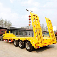 Semi-remorque surbaissée en acier à 4 essieux et 60 tonnes, à bas prix, avec train de roulement robuste et suspension pneumatique, à vendre en Chine