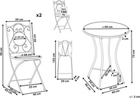 Ensemble de table et de chaises de restaurant de petite taille pour l'extérieur, ensemble de trois tables avec plateau en mosaïque bleue pour café, cour, balcon