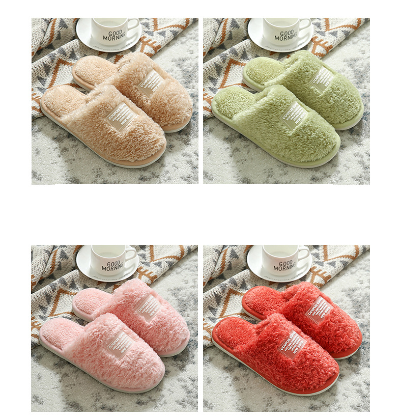 Couples Home Cotton Slippers Comfortable Warm Soft House Slippers Winter