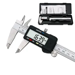 เวอร์เนียคาลิปเปอร์ดิจิตอลอิเล็กทรอนิกส์,เครื่องมือวัด Caliper พลาสติกความแข็งแรงสูง0-150มม. ได AM ทั้งภายในและภายนอก