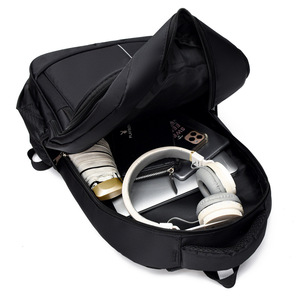 Men's <b>Backpack</b> <b>Large</b> Capacity Lightweight Business Travel Laptop Bag Solid Color Detachable Straps - Product Image 3