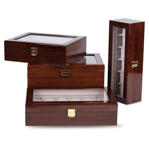 6 khe cắm màu đen gỗ Matt sơn mài xem hộp lưu trữ trường hợp tổ chức - Product Image 6