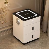 Coiffeuse moderne à LED avec miroir intelligent et réglable, élégante table de maquillage pour chambre à coucher, en bois de haute qualité