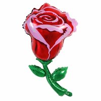 Balon logam bunga mawar bentuk Hari Valentine, dekorasi tema perayaan pernikahan liburan Hari Ibu