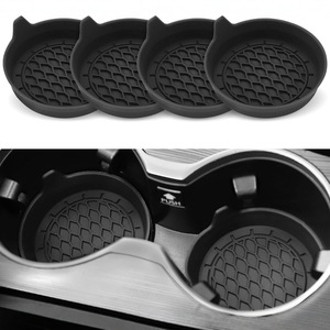 Posavasos de lujo para coche, posavasos, inserto de silicona, accesorios de decoración de coche antideslizantes universales, paquete de 4 - Product Image 6