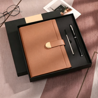 Carnet à couverture rigide en similicuir épaissi, reliure cousue, emballage coffret cadeau, pour réunions d'affaires, vente en gros, logo personnalisé