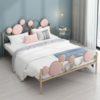 Cadre de lit en fer forgé simple et moderne, lit double et simple en fer doré, lit princesse pour la maison, meubles de chambre à coucher