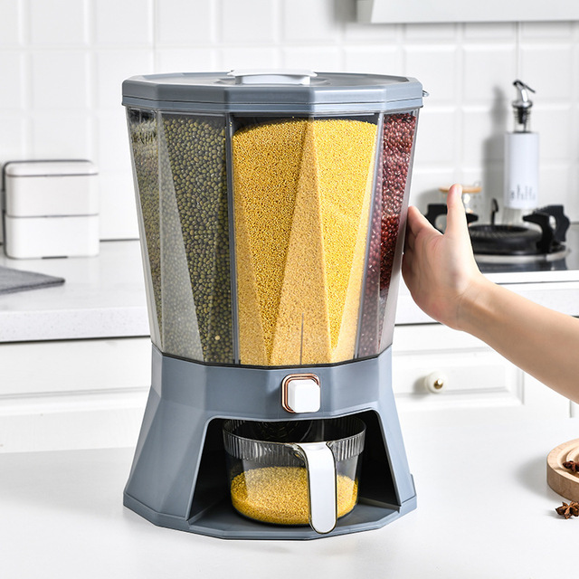 Plastic Material Kitchen Grain Storage Jar Sealed Moisture Proof Insect Proof Modern Minimalist Automatic Rice Dispenser Bucket