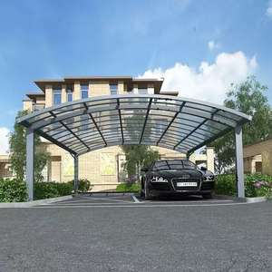 Abri <span class=keywords><strong>de</strong></span> voiture moderne en aluminium imperméable avec toit en polycarbonate pour le stationnement en extérieur - Product Image 4