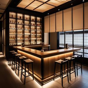 Mostrador de Recepción Personalizado de Fábrica, Estilo Retro, para <span class=keywords><strong>Taberna</strong></span>, Restaurante, Cafetería, Pastelería, <span class=keywords><strong>Sushi</strong></span> Bar - Product Image 1