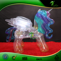 Jouet gonflable hongyi d'animal de cheval de dessin animé gonflable de costume de poney d'arc-en-ciel de PVC clair personnalisé
