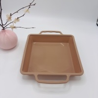 Moule à gâteau en silicone pour plaque de cuisson carrée, avec cadre métallique renforcé et doubles poignées