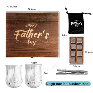 كريستال ويسكي زجاج ويسكي أحجار ويسكي مجموعة أكواب ويسكي مع صندوق خشبي هدايا مبتكرة للرجال البالغين في المخزون - Product Image 2