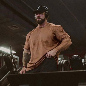 Camisetas de gimnasio de alto grado, ropa de gimnasio de manga corta con cuello redondo, logotipo personalizado activo al aire libre, muestra gratis de fábrica de Vietnam - Product Image 5