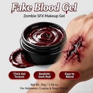 Kit de Gel Sellador de Sangre Falsa <span class=keywords><strong>Profesional</strong></span> para Disfraces Artísticos del Día de Muertos, Calaveras de Azúcar, Zombis, Actuaciones de Halloween, <span class=keywords><strong>Pintura</strong></span> Corporal y <span class=keywords><strong>Facial</strong></span> - Product Image 1