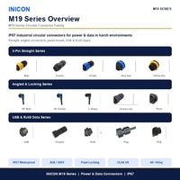 Connecteur étanche M19 USB RJ45 femelle/mâle pour câble de borne, idéal pour les appareils d'alimentation ou de signalisation extérieurs