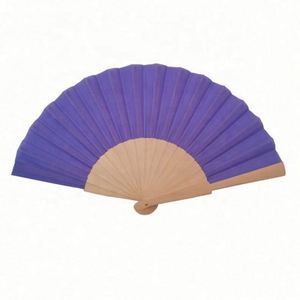 Abanico Plegable de Madera y Tela Blanco de 23 CM con Logotipo Grabado en el Mango, Abanico Artesanal de Madera para Bodas - Product Image 5