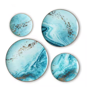 The Milky Way Simmulation Gold Rim Porcelain Ceramics Tableware Modern Style Blue Luxury Wedding the Milky Wayl <b>Dinnerware</b> <b>Sets</b> - Product Image 4