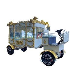 Factory Customized Vintage White Coffin Carriage Horse Wagon Antique Horse Drawn Buggy Electric Funeral Horse Hearse - Product Image 2