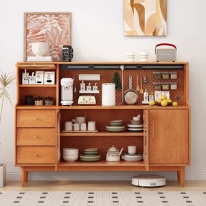 Solid Wood <b>Sideboard</b> Cherry Wood 1.5M Nordic Style Tea Cabinet Coffee <b>Storage</b> Cabinet Living Room Furniture - Product Image 4