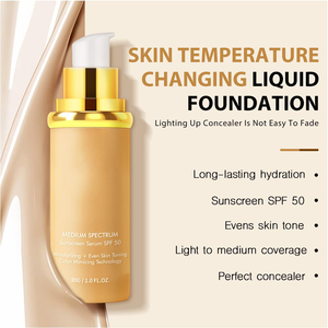 Hot Selling 4 in 1 <b>Foundation</b> Light Spectrum Color Change <b>Foundation</b> Spf 50 Custom Makeup <b>Foundation</b> for Any Skin Color - Product Image 6