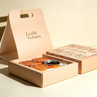 Boîte à tiroir avec fenêtre pour emballage alimentaire à emporter, boîte à pâtisserie et desserts avec poignée, boîte de présentation en papier avec poignée